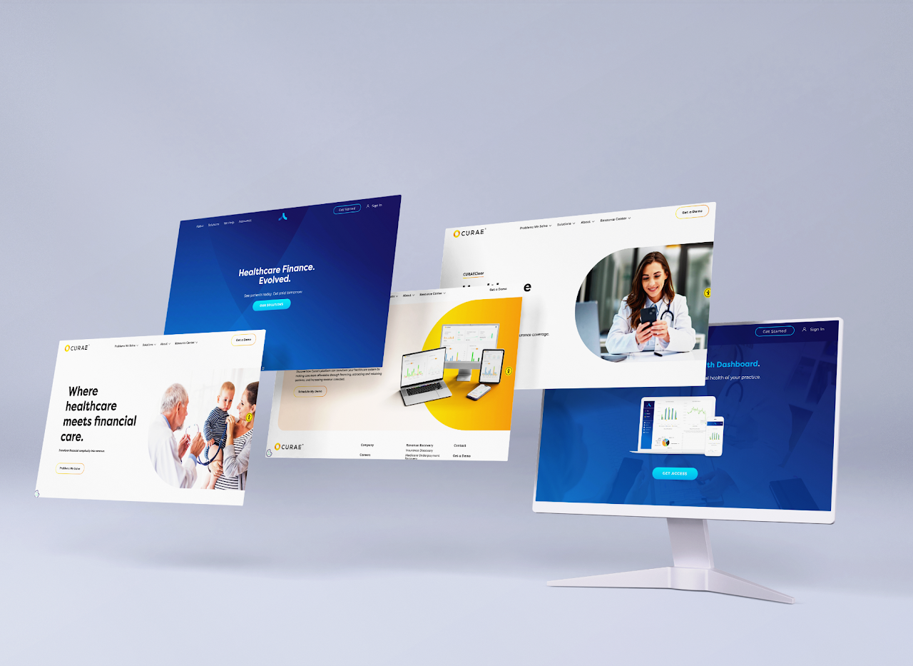 Patient billing screens from the Curae Health platform